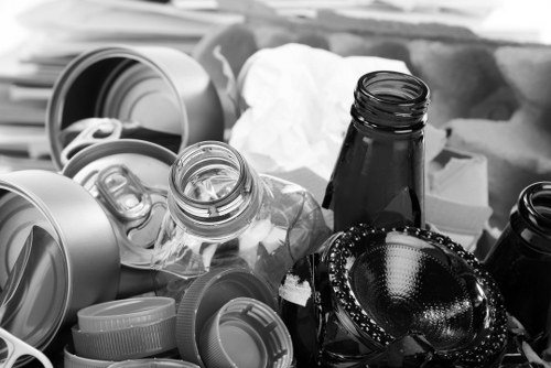 Eco-friendly clearance team operating electric van in Merton